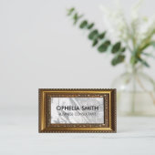 Zwart wit marmer | Goud Decoratief Lijst Visitekaartje (Staand voorkant)