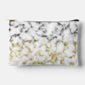 Zwart wit marmer goud faux sparkle bling etui (Voorkant)