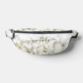 Zwart wit marmer goud glinster bling Monogram Heuptasje (Liggend)