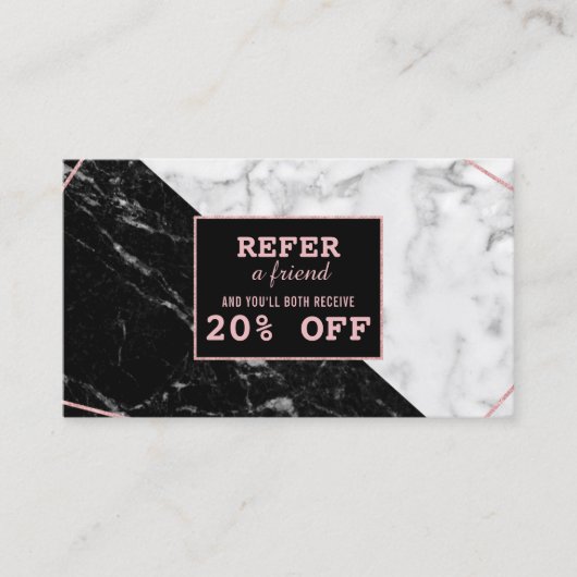 Zwart Wit Marmer Goud Make-up Artiest Referral (Voorkant)