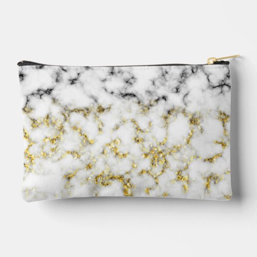 Zwart wit marmer goud sparkle bling Monogram Etui (Achterkant)