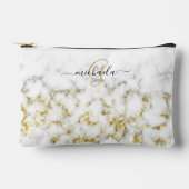 Zwart wit marmer goud sparkle bling Monogram Etui (Voorkant)