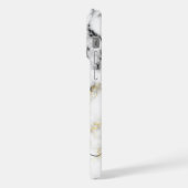 Zwart wit marmer goud sparkle bling Monogram iPhone Hoesje (Linkerkant)