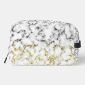 Zwart wit marmer goud sparkle bling Monogram Toilettasje (Achterkant)