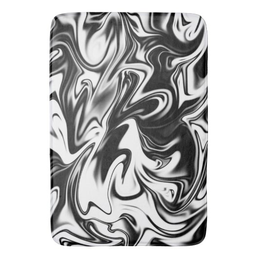 Zwart wit marmer, groot geheugenschuimballet badmat (Voorkant Verticaal)