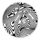 Zwart-wit marmer keramische knop (Voorkant)