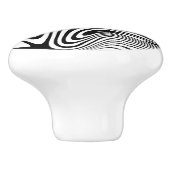 Zwart-wit marmer keramische knop (Zijkant)