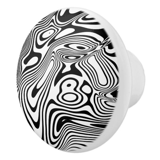 Zwart-wit marmer keramische knop (Rechts)