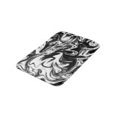 Zwart wit marmer, klein geheugenschuimballetje badmat (Gekanteld)