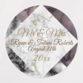 Zwart & Wit Marmer Kleurblok Custom Occasion Labels (Design 1)