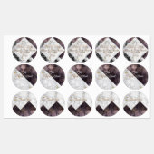 Zwart & Wit Marmer Kleurblok Custom Occasion Labels (Vel)