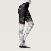 Zwart wit marmer Leggings (Rechts)