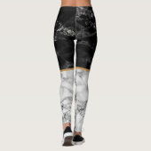 Zwart wit marmer Leggings (Achterkant)