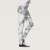Zwart wit marmer Leggings (Rechts)