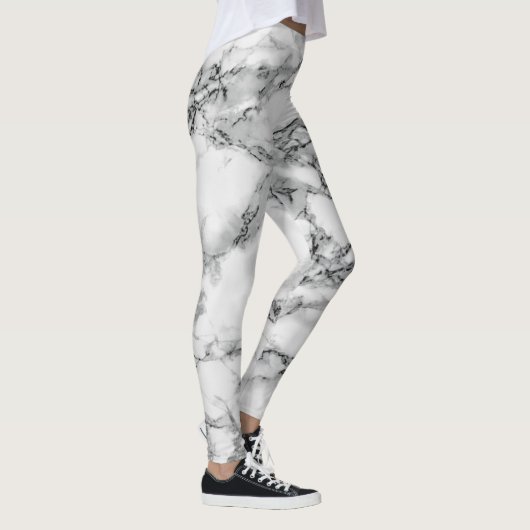 Zwart wit marmer Leggings (Rechts)