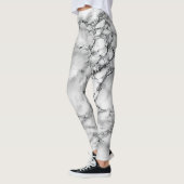 Zwart wit marmer Leggings (Links)