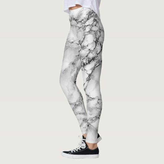 Zwart wit marmer Leggings (Links)