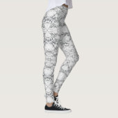 Zwart wit marmer Leggings (Rechts)