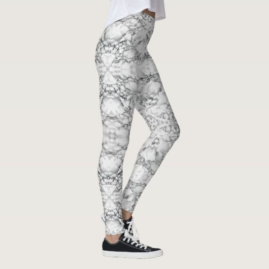 Zwart wit marmer Leggings (Rechts)