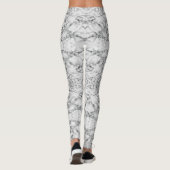 Zwart wit marmer Leggings (Achterkant)
