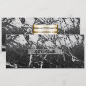 Zwart & Wit Marmer Modern Glam Cadeaubon Kaart (Voorkant / Achterkant)