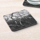 Zwart wit, marmer Modern Glam Minimale grafische k Bier Onderzetter (Linkerzijde)