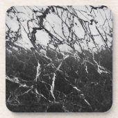 Zwart wit, marmer Modern Glam Minimale grafische k Bier Onderzetter (Voorkant)