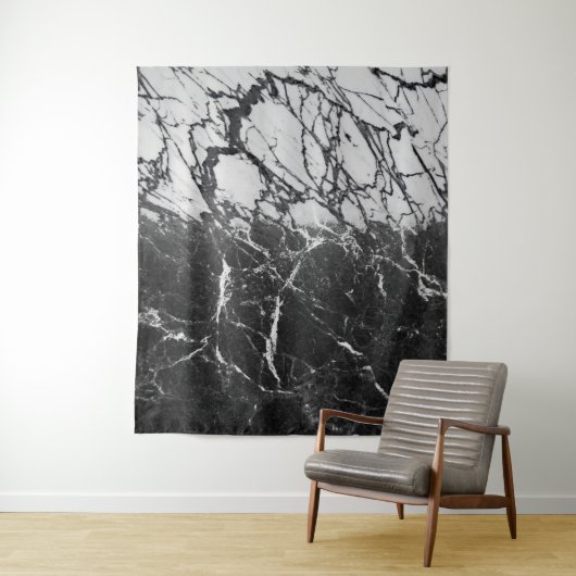 Zwart & Wit Marmer Modern Glam Mode Wandkleed (In situ)