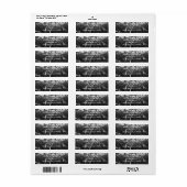 Zwart & Wit Marmer Modern Glam Modieuze Feestje Etiket (Full Sheet)