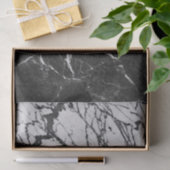 Zwart & Wit Marmer Modern Glam Modieuze Feestje Tissuepapier (Geschenk)