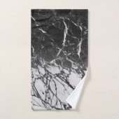 Zwart-wit marmer Modern Glam Trendy Bad Handdoek (Handdoek)