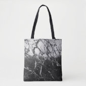 Zwart-wit marmer Modern Glam Trendy Tote Bag (Voorkant)