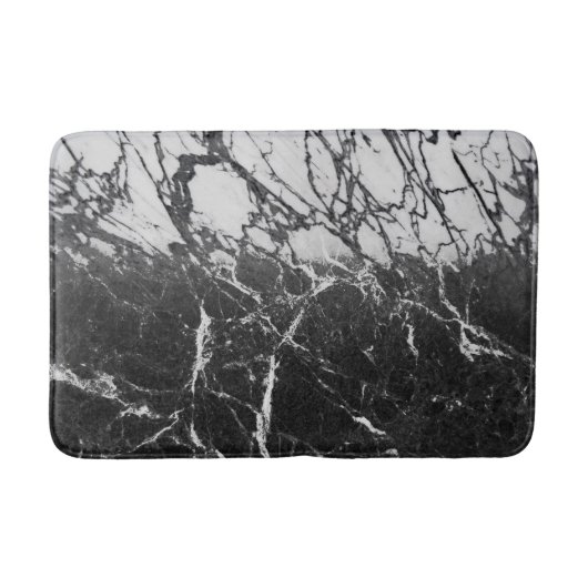 Zwart & Wit Marmer Modern Glamour Trendmatig Badmat (Voorkant)