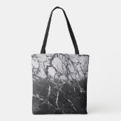 Zwart & Wit Marmer Modern Glamour Trendmatig Tote Bag (Achterkant)