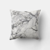 Zwart-wit marmer monogram Initiaal Kussen (Achterkant)
