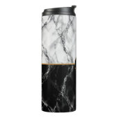 Zwart Wit Marmer Monogram Letter Thermische Tumble Thermosbeker (Gedraaid links)