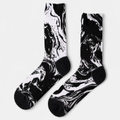Zwart-wit marmer motief sokken (Links)