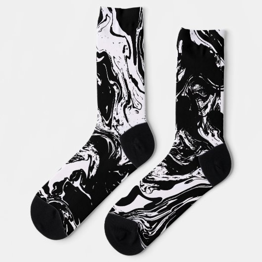 Zwart-wit marmer motief sokken (Links)
