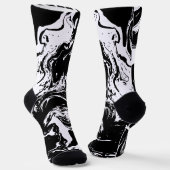 Zwart-wit marmer motief sokken (Gebogen)