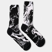 Zwart-wit marmer motief sokken (Rechts)