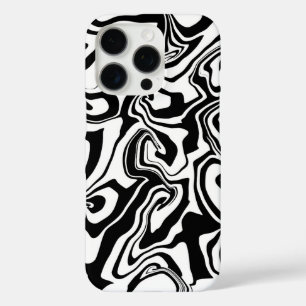 Zwart-wit marmer - papier marmerstijl iPhone 16 pro hoesje