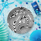 Zwart-wit marmer papieren bordje (Feest)