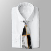 Zwart wit marmer personaliseerde uw letter Stropda Stropdas (Gebonden)