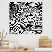 Zwart-wit marmer poster (Keuken)