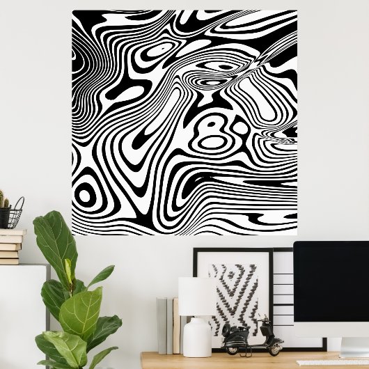 Zwart-wit marmer poster (Thuiskantoor)