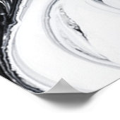 zwart wit marmer Poster papier (steen) (Hoek)