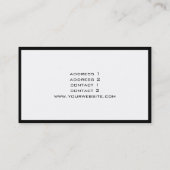 Zwart-wit marmer professionele elegante vlakte visitekaartje (Achterkant)