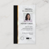 Zwart & Wit Marmer Professionele Notaris Foto QR Visitekaartje (Voorkant)