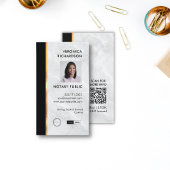 Zwart & Wit Marmer Professionele Notaris Foto QR Visitekaartje