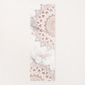 Zwart wit marmer roos goudboho mandala monogram yogamat (Voorkant)